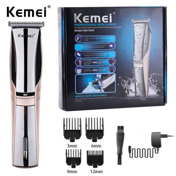 Kemei KM-5018 Professional Rechargeable Washable Hair Trimmer