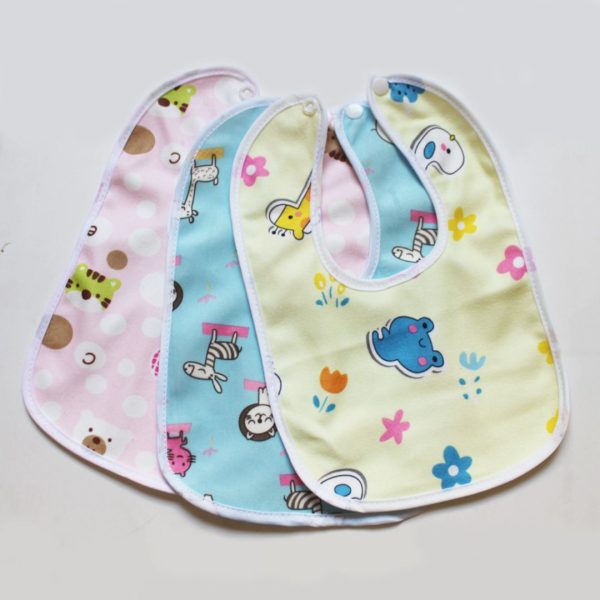 3 Pcs Soft Waterproof Cotton Bibs