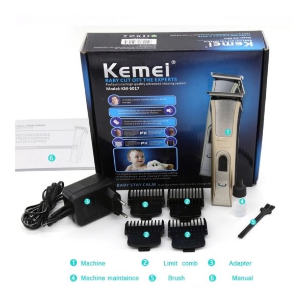 Kemei KM-5017 Cordless Rechargeable Hair Clipper