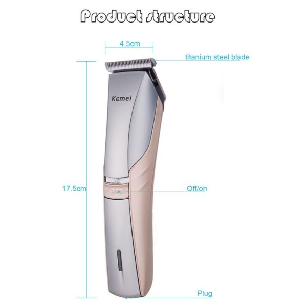 Kemei KM-5018 Professional Rechargeable Washable Hair Trimmer