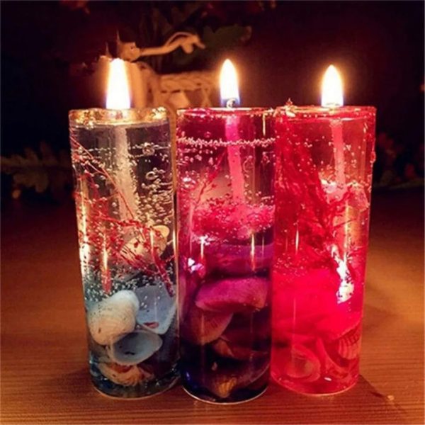 Glass Cup Jelly Wax Candle-Multicolor (3 Pcs Combo Set)