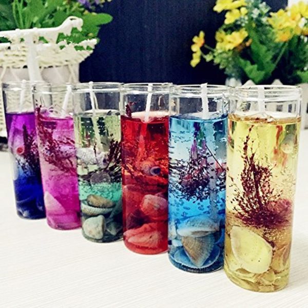 Glass Cup Jelly Wax Candle-Multicolor (3 Pcs Combo Set)