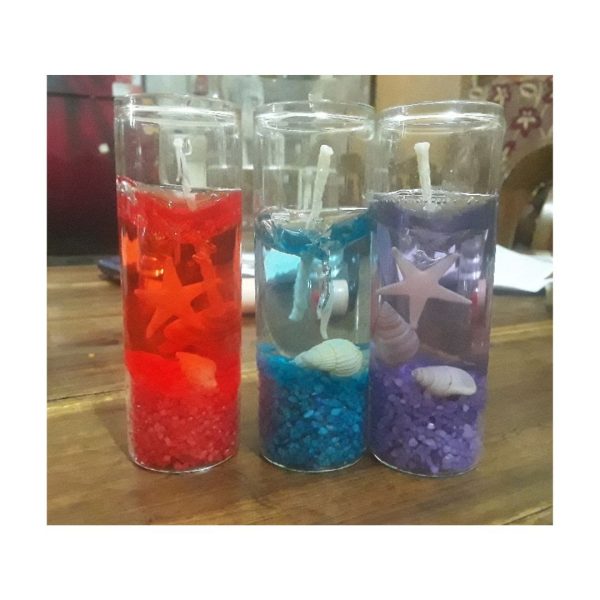 Glass Cup Jelly Wax Candle-Multicolor (3 Pcs Combo Set)