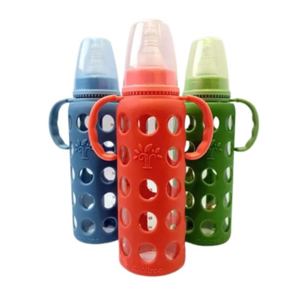 Glass Feeding Bottle Covering With Silicone Mini tree Anti Flatulence