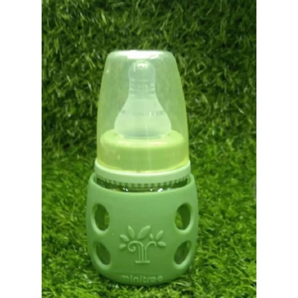 Glass Feeding Bottle Covering With Silicone Mini tree Anti Flatulence