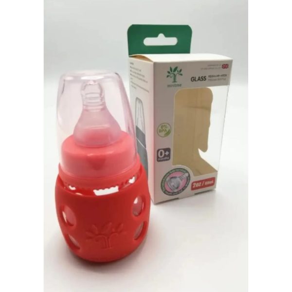 Glass Feeding Bottle Covering With Silicone Mini tree Anti Flatulence